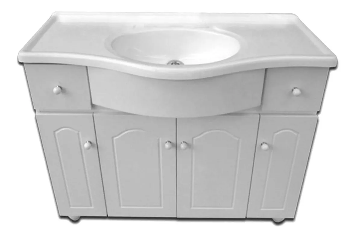 1 mt Vanitory laqueado Blanco con patas de 1 mt - Imagen 1