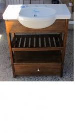 Vanitory  abierto con un cajón madera paraiso