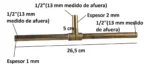 Ramal lavatorio bronce 1/2" x 1/2" - Imagen 2