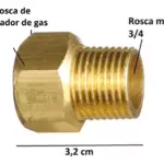 Manguito para regulador de bronce
