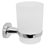 Porta cepillo de dientes con vaso de vidrio