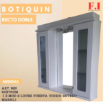Botiquín laqueado blanco 80 cm con dos puertas vidrio y luces