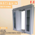 Botiquín laqueado blanco 80 cm con dos puertas vidrio y luces