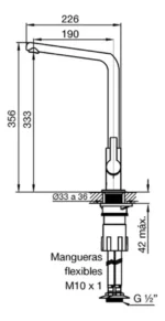 Grifería monocomando para cocina fv Ciprés - Imagen 2