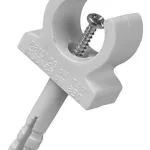 Grampa pvc para caños con tarugo y tornillo