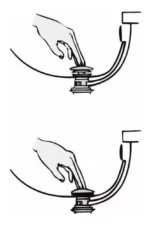 Sopapa bronce cromada para bacha Vidrio - Imagen 2