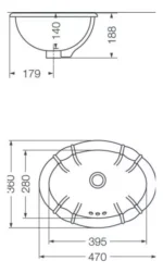 Bacha de loza ferrum sobre mesada - Imagen 2
