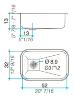 Bacha acero inoxidable simple ZZ52/B - Imagen 2