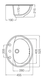Bacha de loza ferrum medelo Elea oval - Imagen 3