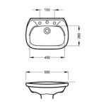 Lavatorio loza mediano Roca Capea - Imagen 3
