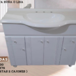 Vanitory laqueado Blanco con patas de 1 mt