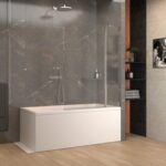 Mampara para baño vidrio templado transparente curvo - Imagen 2