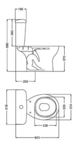 Inodoro largo con depósito apoyo color - Imagen 3