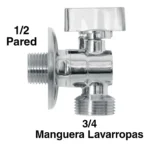 Canilla esférica metálica simple para lavarropa