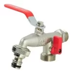 Canillas esféricas metálica doble para lavarropa