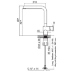 Grifería monocomando para cocina Fv Libby - Imagen 2
