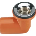 Sopapa bañera a codo cromada