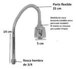 Pico cromado para grifería cocina flexible 3/4" - Imagen 2