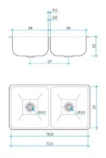 Bacha acero doble para cocina modelo Q07s - Imagen 2