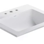 Bacha de loza ferrum sobre mesada modelo Symi