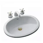 Bacha de loza ferrum sobre mesada modelo Imola