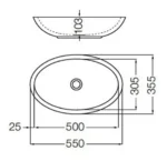 Bacha de loza ferrum sobre mesada modelo Citera - Imagen 3
