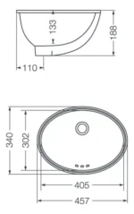 Bacha de loza ferrum bajo mesada chica - Imagen 2