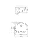 Bacha de loza ferrum sobre mesada modelo Imola - Imagen 2