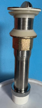 Sopapa para bachas vidrio rosca larga