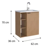 Vanitory de melamina para colgar  60 cm - Imagen 3