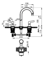 Grifería lavatorio fv modelo Arrayan - Imagen 2