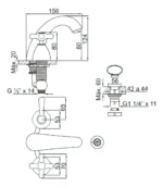 Grifería lavatorio fv modelo Margot - Imagen 2
