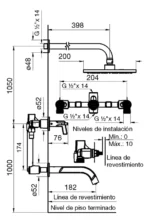 Grifería bañera fv modelo Arrayan - Imagen 2