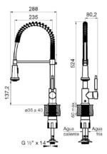 Grifería monocomando para cocina fv Talampaya - Imagen 2