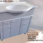 Vanitory laqueado blanco con patas de 80 cm