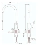 Grifería monocomando para cocina fv Alba - Imagen 2