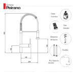 Monocomando para mesada Peirano Cuina - Imagen 2