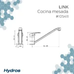 Grifería monocomando para cocina marca Hydros - Imagen 2