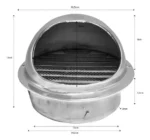Rejilla ventilación de acero para extractor 150 mm - Imagen 4