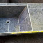 Pileta lavar azulejadas con mesada simple