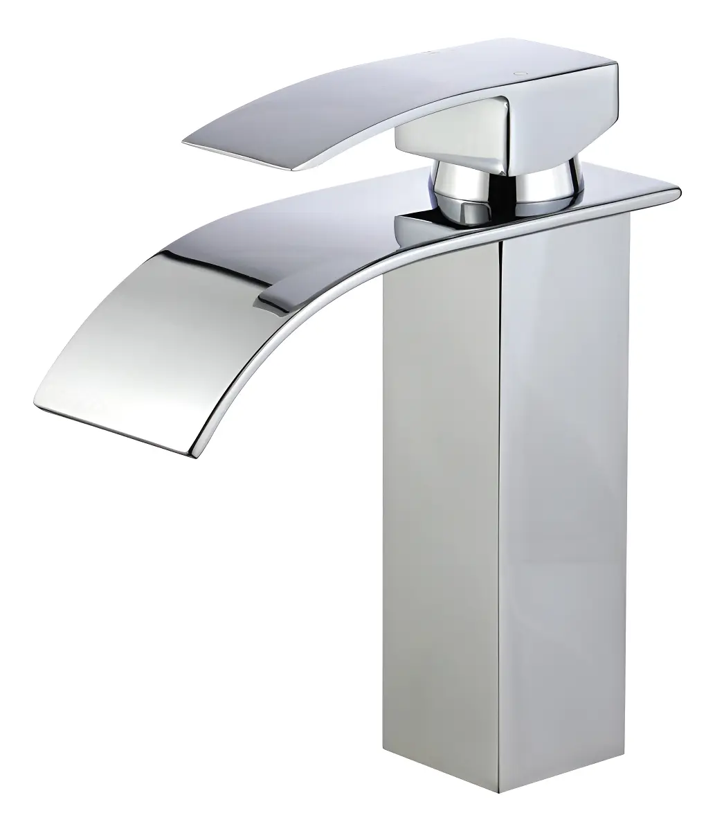 cromo1 Grifería monocomando cascada para baño cromo baja - Imagen 1