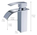 Grifería monocomando cascada para baño cromo baja - Imagen 3