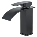 Grifería monocomando cascada para baño baja color Negro