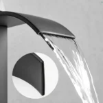 Grifería monocomando cascada para baño baja color Negro - Imagen 4