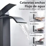 Grifería monocomando cascada para baño alto color Negro - Imagen 4